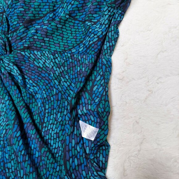 Chadwicks Womens Silky Knot Front Empire Waist Blouse Multicolor Long Sleeve - Picture 9 of 11